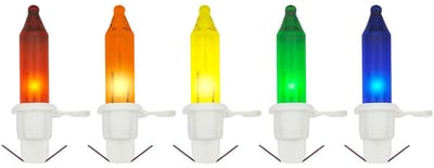 OE Lightning Reserve Kerstlampjes Gekleurd - Set van 5 - Witte Insteek Fitting - 2.5V/0.425W - Vijf kleuren