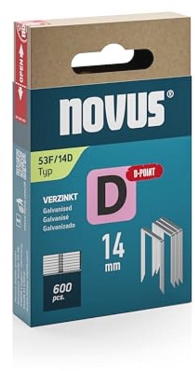 Platte Draadklemmen 14 mm met 600 Nietjes 53F/14D - D-punt voor Verhoogde Trekweerstand