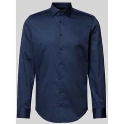 slim fit business overhemd met kentkraag van satijn
