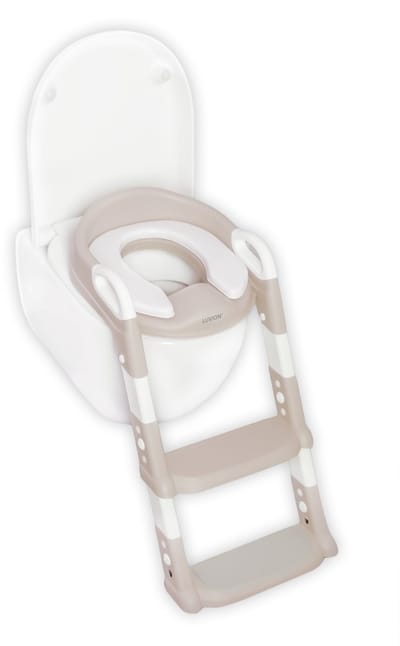LUVION® WC verkleiner met trapje - Toiletverkleiner met opstapje voor je kind - Toilettrainer - Beige