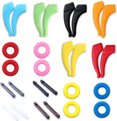 Allecto Plus - 14 paar brillenaccessoires: antislip siliconen bril beenbevestigingsstrips en stevige oorhaken - sport & lezen.