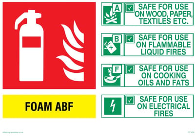 Brandblusser Bord - Veiligheidspictogram - Brandpreventie Aanduiding - Zelfklevend Vinyl - 200x150mm - Wit