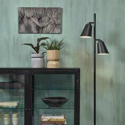 it's about RoMi Vloerlamp Bremen - Zwart - 45x25x162cm - 2L - Modern - Staande lampen voor Woonkamer - Slaapkamer