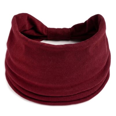 Bordeaux rode elastische haarband dames en heren – brede stoffen haarband – rekbare sport en yoga haarband – unisex haar accessoire