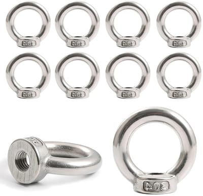 Ovale ringmoeren M5, 10 stuks van roestvrij staal, ideaal voor touwmontage, hijsaccessoires en dagelijks gebruik