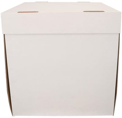 FunCakes Taartdoos met Zwanenhals en Losse Deksel - Vierkant - Wit - 32x32x32 cm - 10 Stuks