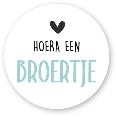 25x Sluitsticker Hoera een broertje - Soft Blue- 40 mm - Geboorte Sticker - Sluitzegel - Sticker Geboortekaart - Baby nieuws - Trakteren Broer Zus Basisschool Kinderdagverblijf - Sluitstickers Pimp Studio