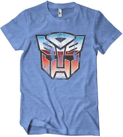 Transformers T-shirt met verweerd Autobot-schild, blauw/gemêleerd