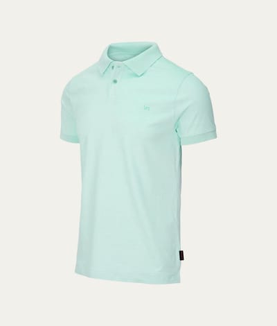 Undiemeister Polo Shirt Heren - Slim Fit - Anti-kreuk - ECOCELL™ Lyocell - Ocean Clear (Mintgroen) - Maat L