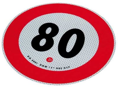Speed limit sign. 80 km/u