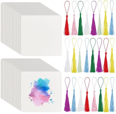 Dailygoods- Papiertegels 50 Stuks - Lege Kaarten 12x12cm - Kunstprojecten - Notitieboek - Flashcards - Absorberend Papier - Tekeningen