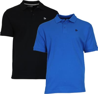 2-Pack Donnay - Polo (Noah) - Sportpolo - Heren - Black/Active blue (292) - maat M