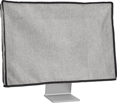 kwmobile beschermhoes monitor geschikt voor 31-32" Monitor - Computerscherm cover van linnen - Computer accessoires - PC scherm hoes in lichtgrijs