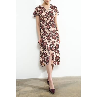 French Connection Elyse S/s Tea Dress Cream Multi Taglia: 6 | Abiti Midi Outlet | Donna | Bianco