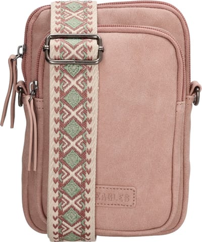 Beagles Malaga Crossbody Telefoontasje - Trendy Schouderband - Premium Leatherlook - Lichtroze