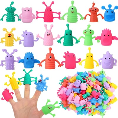 10/20 STuks Schattige Monster Vinger Topper Speeltjes Zacht Rubber Rekbaar Fidget voor Kinderen Verjaardagsfeestje Bedankjes Gasten Cadeaus Goodies Vulling