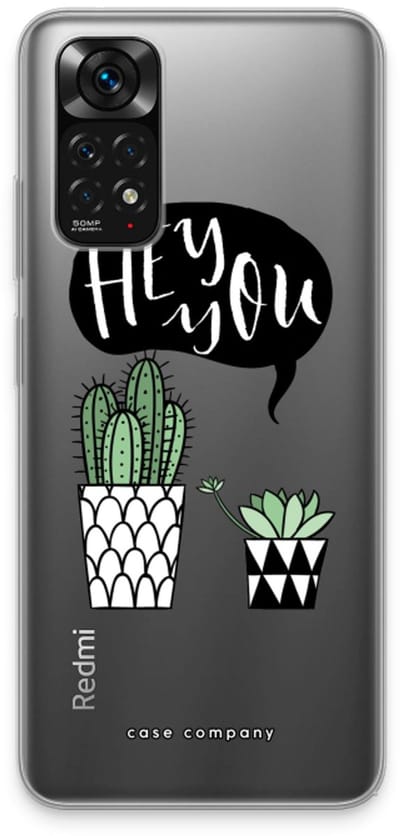 Case Company® - Hoesje geschikt voor Xiaomi Redmi Note 11 hoesje - Hey you cactus - Soft Cover Telefoonhoesje - Bescherming aan alle Kanten en Schermrand