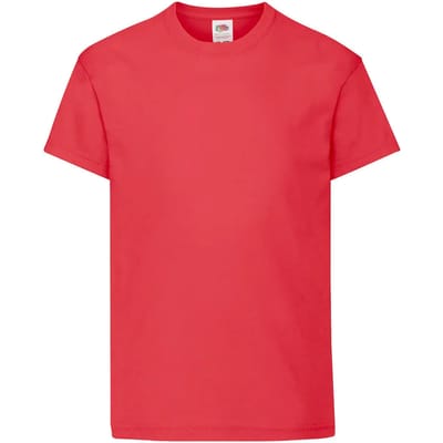 Fruit of the Loom T-shirt Kinderen maat 104 (3-4) 100% Katoen 5 stuks (Rood)
