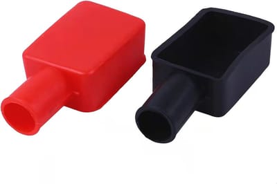 Batterijafdekkingen voor Accuklemmen – Rood en Zwart, Positieve en Negatieve Isolatie Kappen