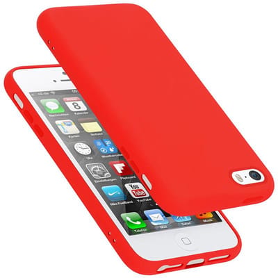 Cadorabo Hoesje geschikt voor Apple iPhone 5 / 5S / SE 2016 in LIQUID ROOD - Beschermhoes gemaakt van flexibel TPU silicone Case Cover