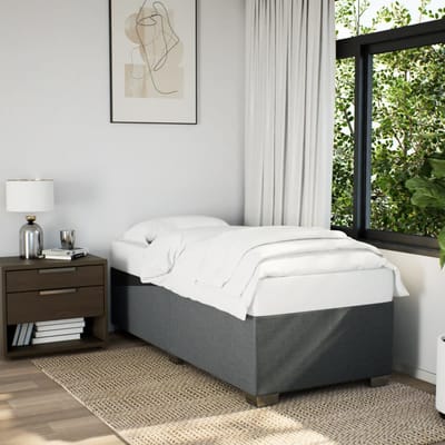 vidaXL - Bedframe - zonder - matras - 90x200 - cm - stof - donkergrijs