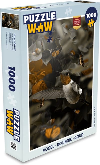 Puzzel Vogel - Kolibrie - Goud - Legpuzzel - Puzzel 1000 stukjes volwassenen