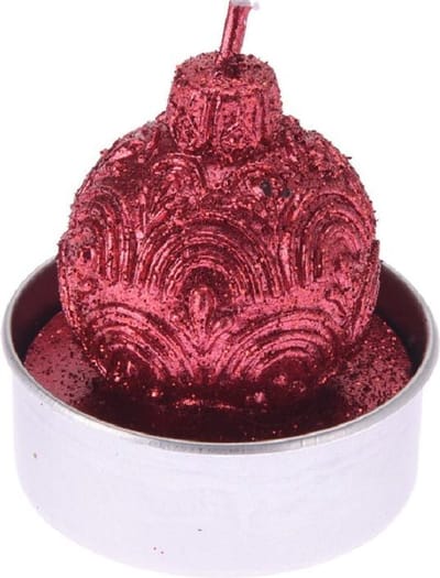 Theelichtjes Kerstbal - Rood - Waxinelichtjes - Kerst - Kerst Kaarsen - per 3 verpakkingen