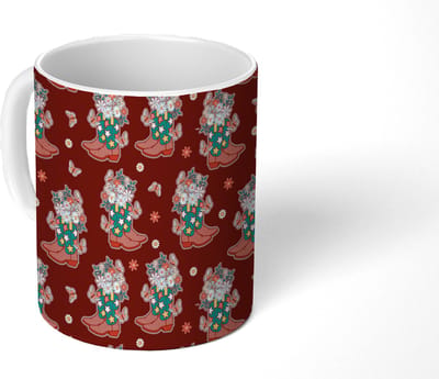 Mok - Koffiemok - Retro - Disco - Laarzen - Bloemen - Multi - Mokken - 350 ML - Beker - Koffiemokken - Theemok