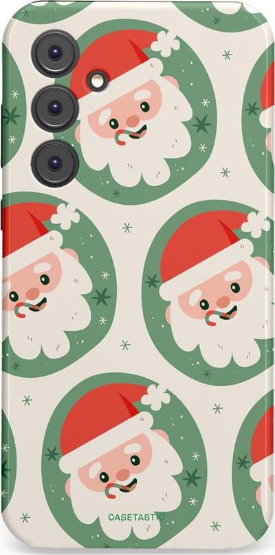 Casetastic hoesje geschikt voor Samsung Galaxy A35 - Dubbellaagse bescherming - Zuurstok Groen Witte Kerstman - Fashion Case - Wit Saliegroen Crème Terracotta