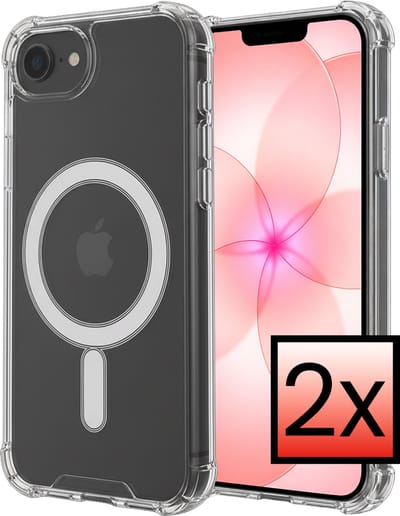 Hoesje - 2 Stuks - Geschikt voor Apple iPhone 17e - Magsafe Compatible - Sterk & Shockproof - Back Cover - Shock Proof Case - Telefoon Hoes - Transparant