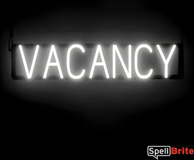 VACANCY - Lichtreclame Neon LED bord verlicht | SpellBrite | 76 x 16 cm | 6 Dimstanden - 8 Lichtanimaties | Reclamebord neon verlichting