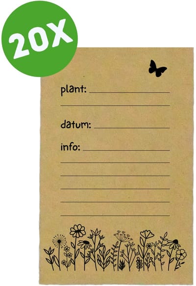 20 zaadzakjes 'Vlinder' (9 x 14 cm) - geschenkzakjes voor zaadjes