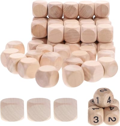 40x Houten Blanco Dobbelstenen 20mm - Knutselen, Spel en DIY Projecten