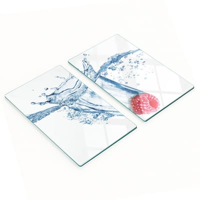 Multifunctionele decoratieve glazen borden met frambozenprint 2x30x52 cm