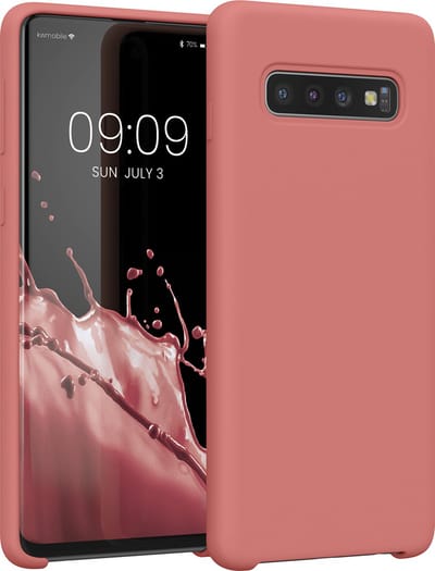 kwmobile telefoonhoesje geschikt voor Samsung Galaxy S10 - Hoesje met siliconen coating - Smartphone case in winter roze