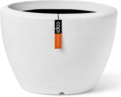 Capi Europe - Bloempot bol Arc Granite - 34x25 - Wit - Bloempot Voor binnen en buiten - Beschikbaar in XL formaten - Breukbestendig - 100% Recyclebaar - Levenslang garantie - NWHS8031