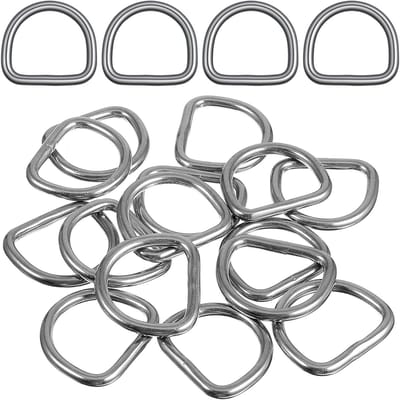 15 D-ringen 1 inch roestvrij staal voor naaien - stevige D-vormige clips voor hondenhalsbanden, rugzakken en riemen, ideaal voor doe-het-zelf projecten