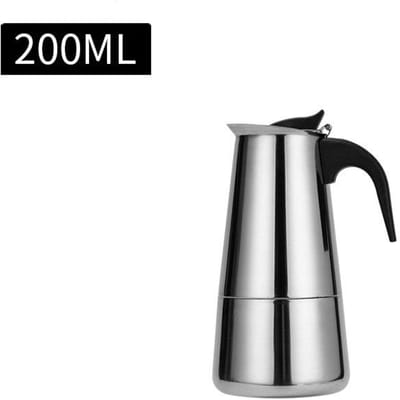 Koffiepot Roestvrijstalen filter Italiaanse espresso koffiezetapparaat percolator gereedschap 200/300/450/600 ml mokka koffiezetapparaat koffiepot gray