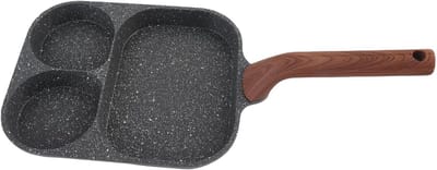 Omeletpan - Ontbijtpan - Ontbijt Maken - 3 Vaks Indeling - 26 cm - Zwart