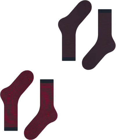 Esprit Allover Stripe 2-Pack gedessineerd katoen multipack sokken heren veelkleurig - maat 39-42