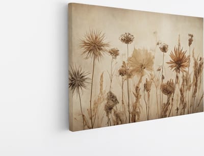 Saammp Canvas Schilderij - Vintage - Bloemen - Abstract - 30x20 - Foto op canvas - Wanddecoratie - Muurdecoratie Woonkamer - Kantoor Decoratie