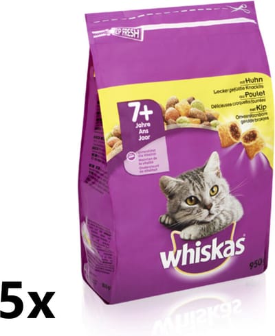 Whiskas - Katten Droogvoer - Senior - Kip - 5x800g