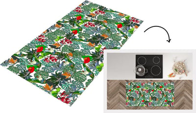Keukenloper - Loper keuken - Patroon - Planten - Jungle - 120x60 cm - Keukenloper vinyl