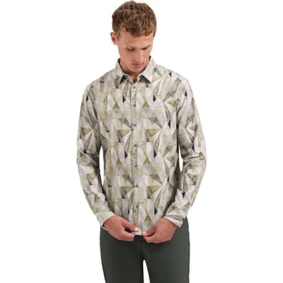 No Excess Shirt Allover Printed Fine Corduroy Light Moss Size: 3XL | Casual Shirts Outlet | Heren | Grijs
