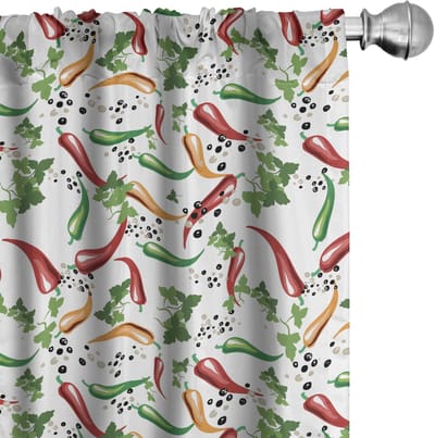 ABAKUHAUS Gordijnen – Mexicaanse Kleuren – 2x75x175 cm – Donkerroze Groen Oranje