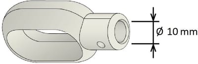 Stalen oog tbv noodhandbediening Simu T8 M