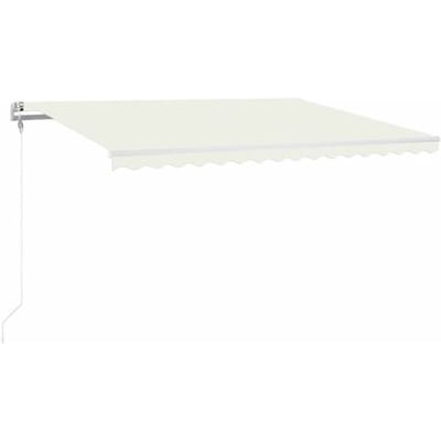 vidaXL - Luifel - automatisch - met - LED - en - windsensor - 400x300 - cm - crèmekleur