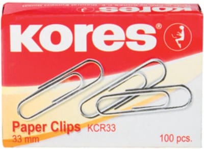 Kores Paperclips, 33 mm, verzinkt