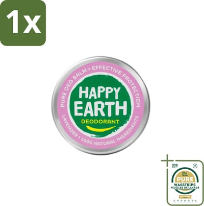 1 x Happy Earth – Deodorant Balm – 100% Natuurlijk Lavender – 45 g- 100% Natuurlijke Deodorant - Natuurlijke Deodorant Balm - Lavendel Deodorant - Natuurlijke Deodorant - Deodorant Balm