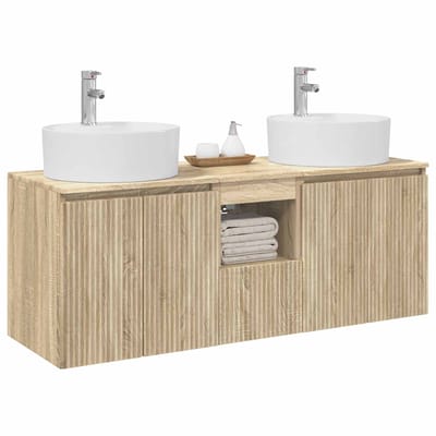 vidaXL - Badkamerkast - set - 3 - st - Sonoma - Eiken - 49,5 - x - 44,5 - x - 65 - cm